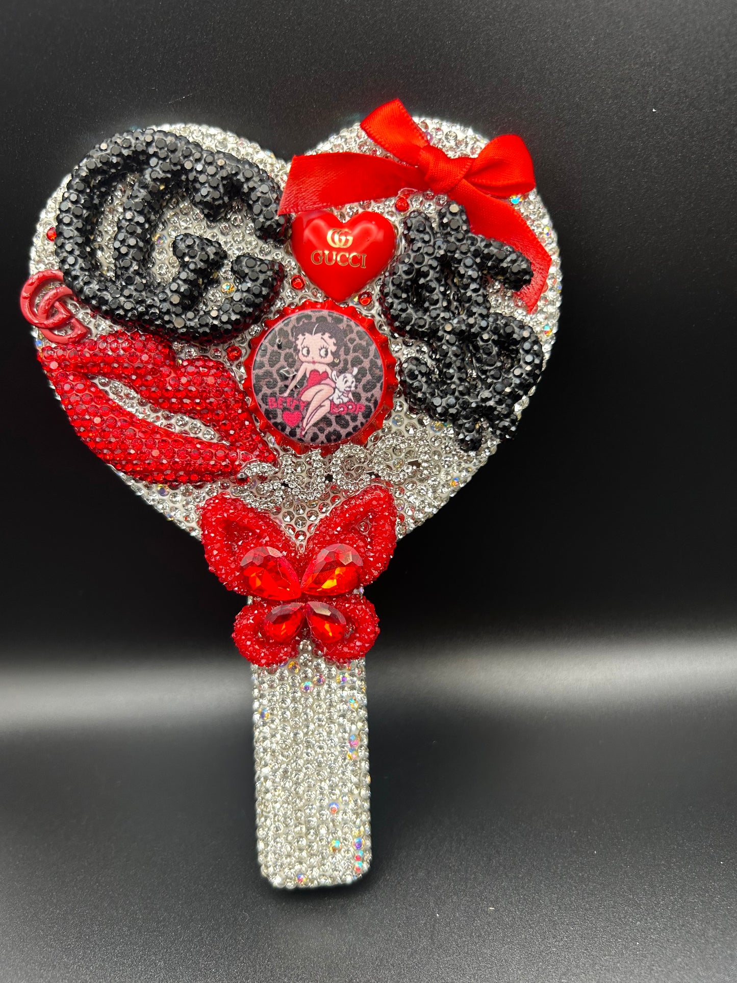 Handmade Bedazzled Heart Mirror ✨❤️