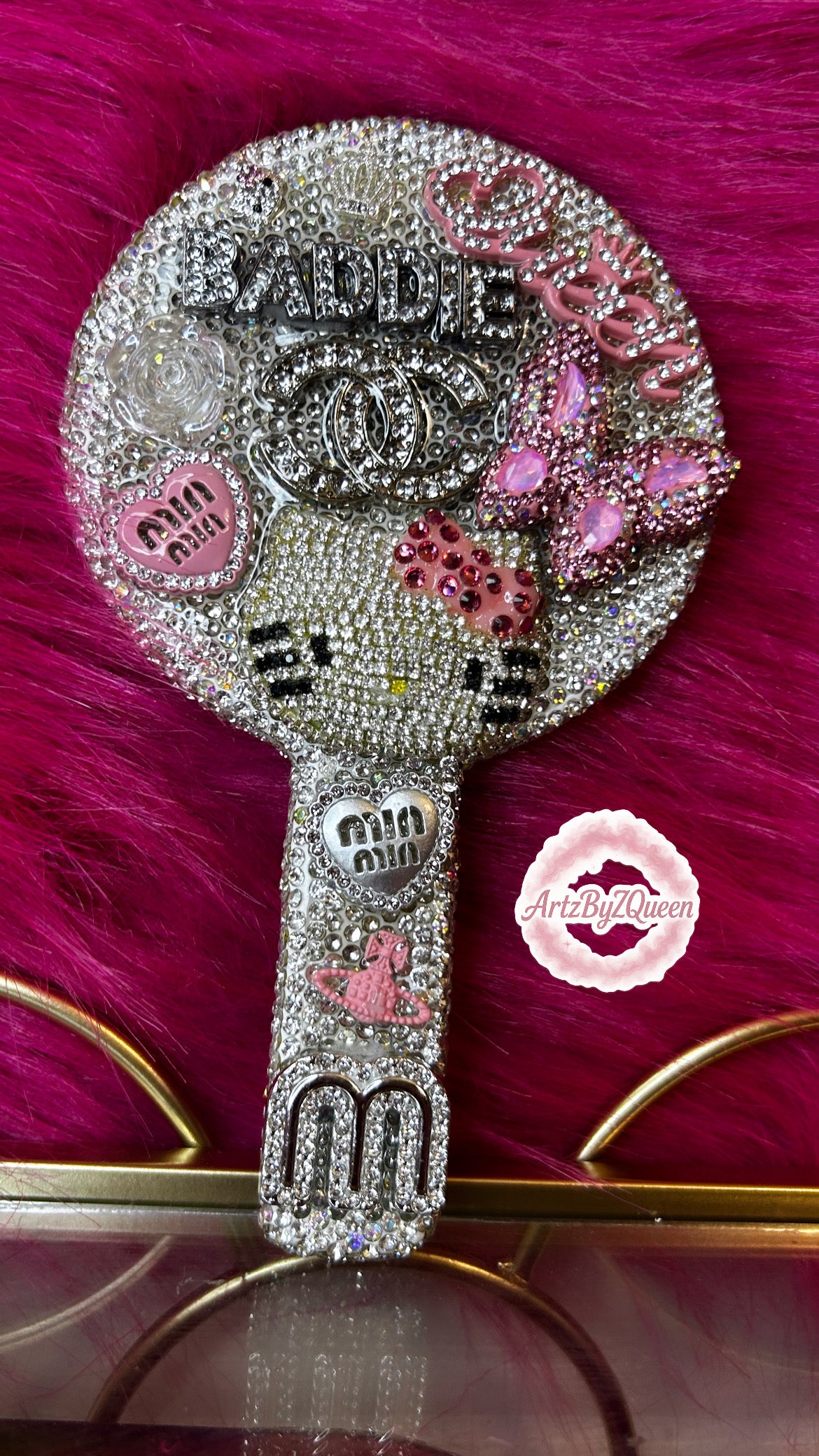 Luxury Hello Kitty Bedazzled Circle Hand Mirror ✨ - Ready To Ship
