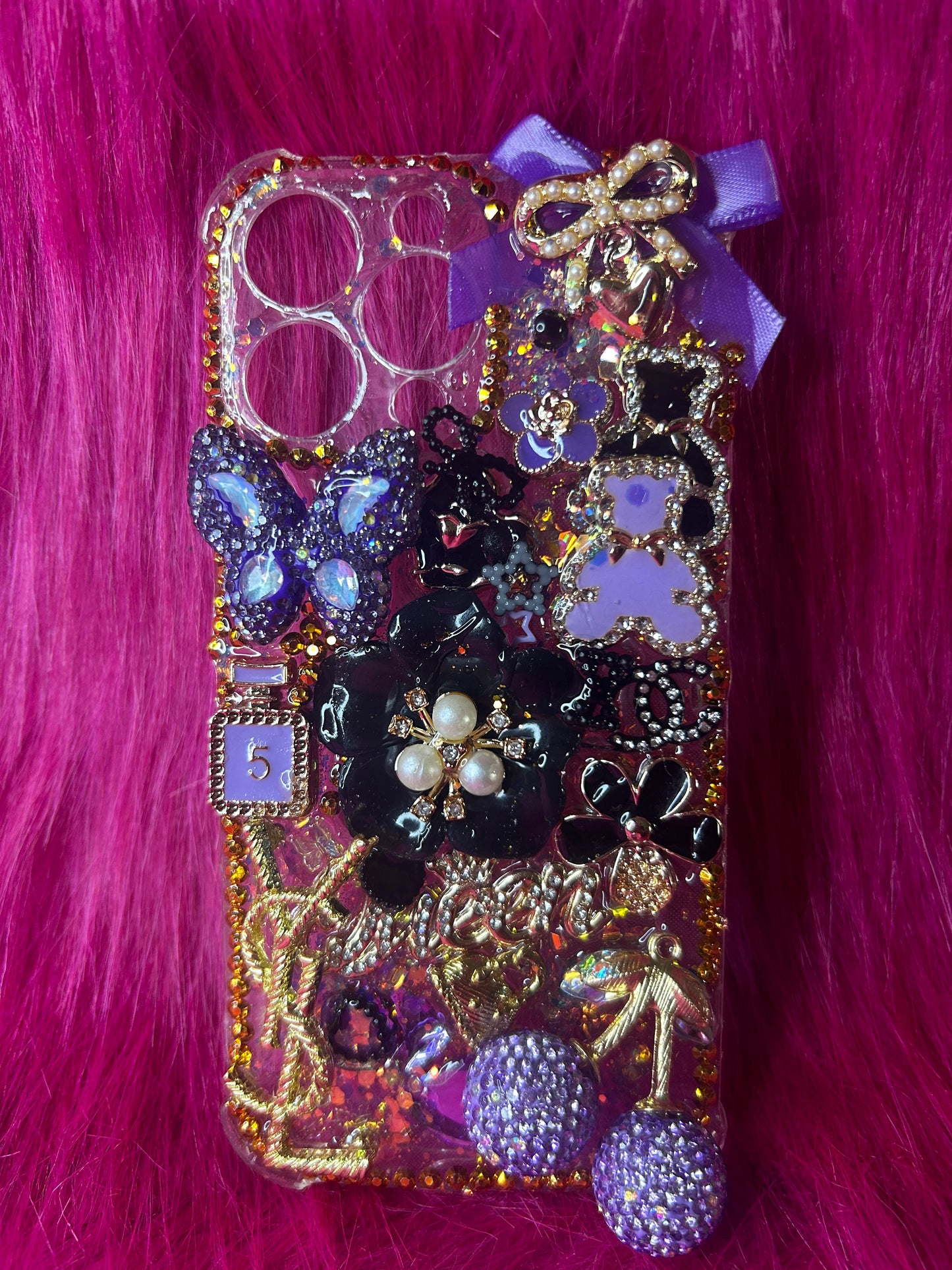 💜 Luxury Purple Bedazzled Custom Phone Case