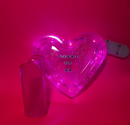 Pink Heart LED Small Tray