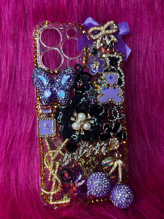 💜 Luxury Purple Bedazzled Custom Phone Case