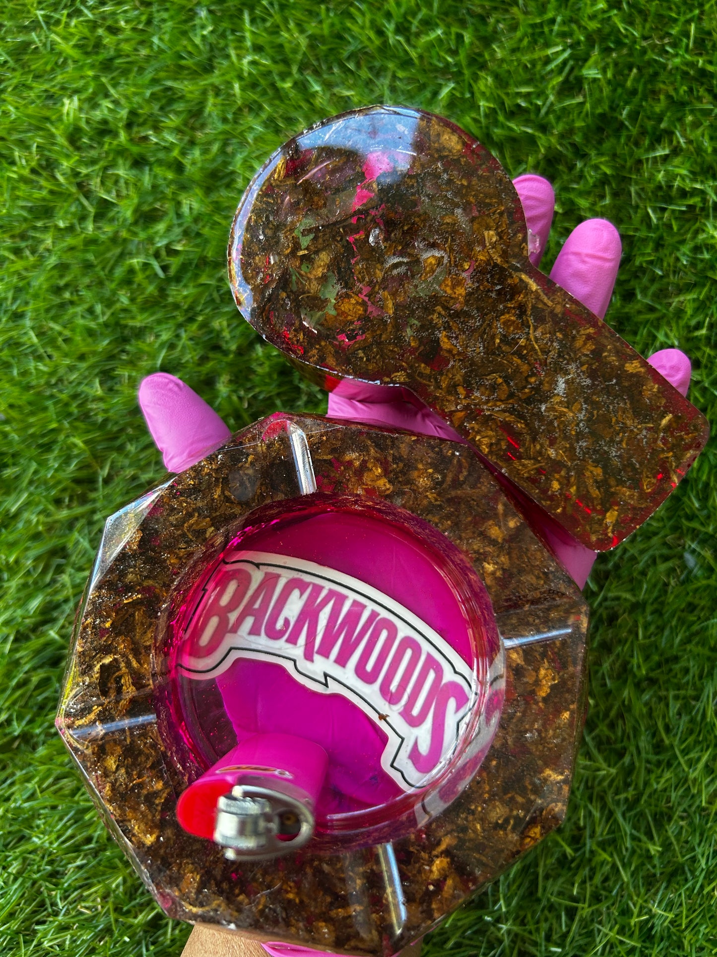 Pink Backwoods Tray + Matching Holder