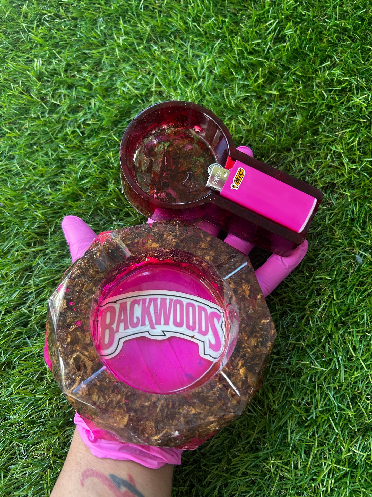 Pink Backwoods Tray + Matching Holder