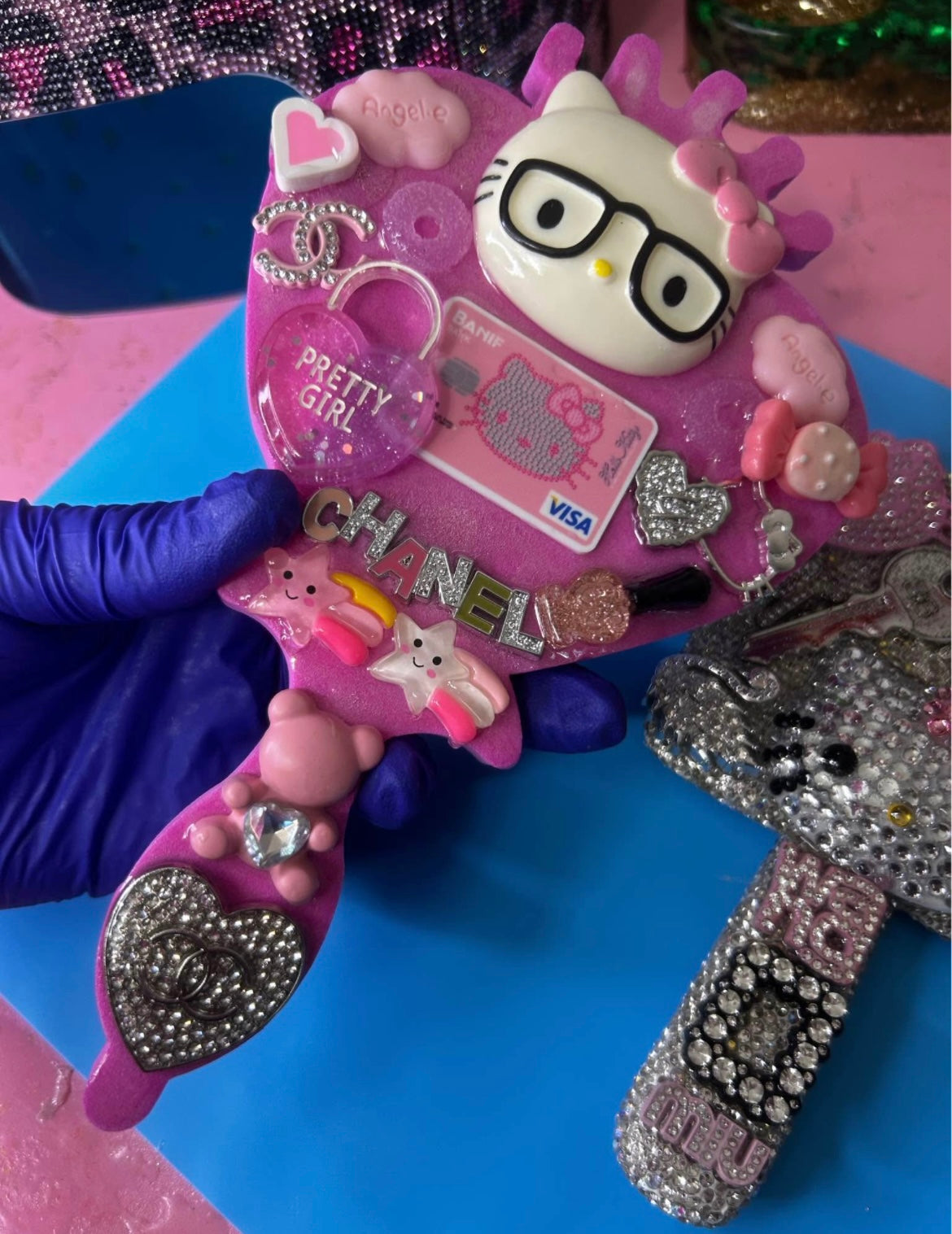💖 Kids Safe HK Freestyle Custom Bedazzled Mirror 💖