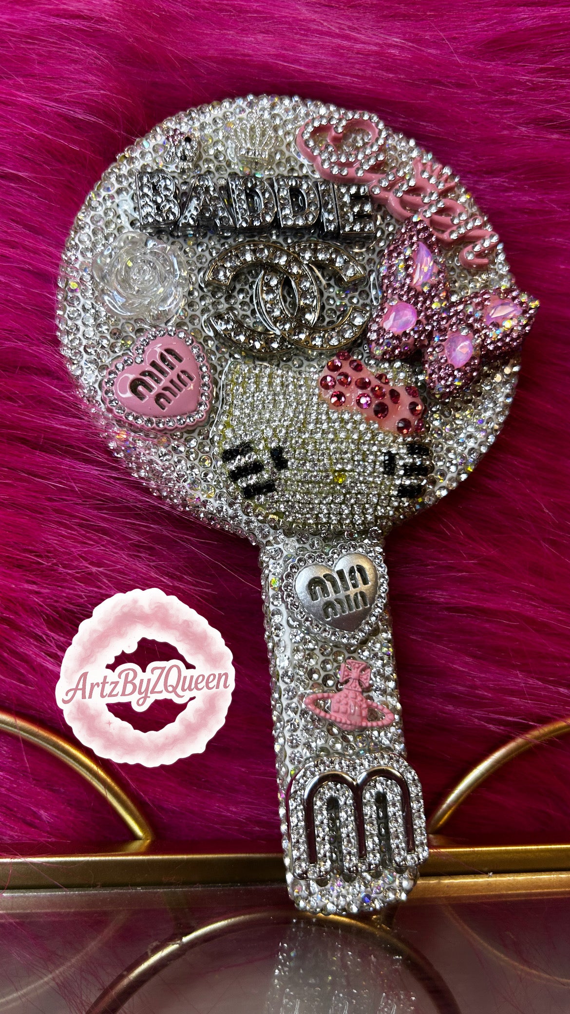Luxury Hello Kitty Bedazzled Circle Hand Mirror ✨ - Ready To Ship