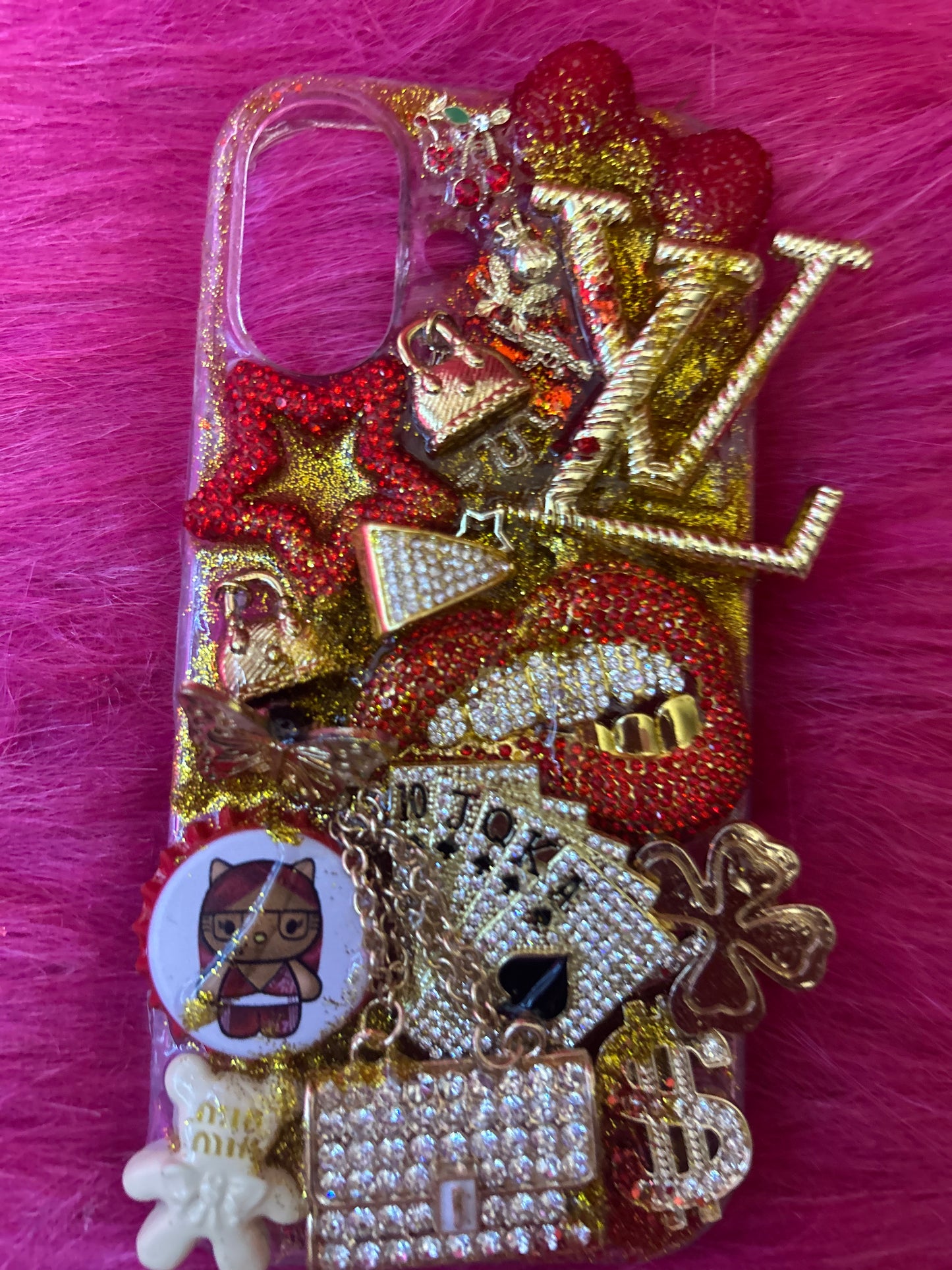 💎 Bedazzled Luxury Charm Phone Case – iPhone 17 | Handmade Statement Design