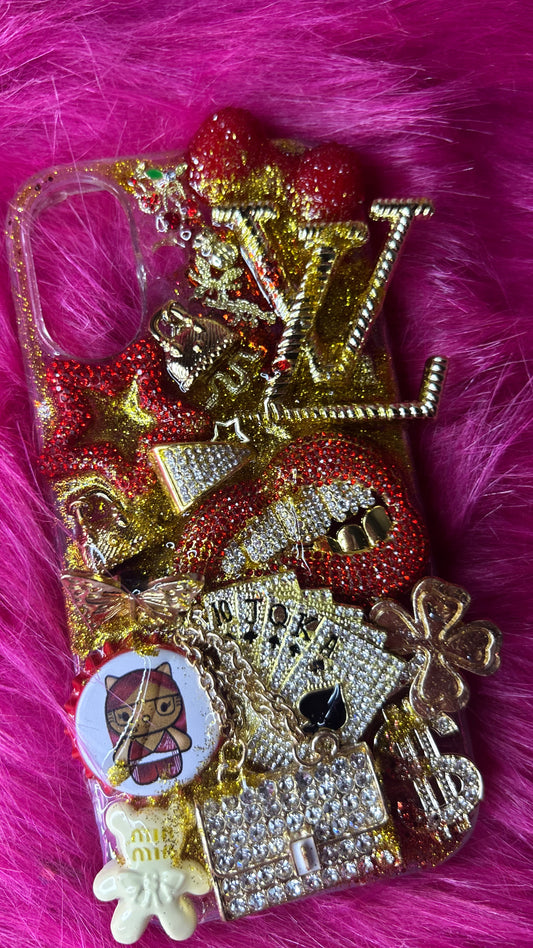 💎 Bedazzled Luxury Charm Phone Case – iPhone 17 | Handmade Statement Design